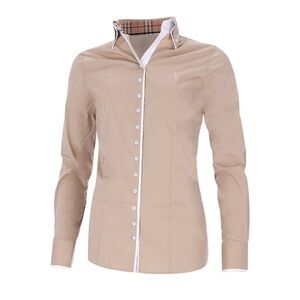 Fior Da Liso Beige Button-Up Shirt with Contrast Trim